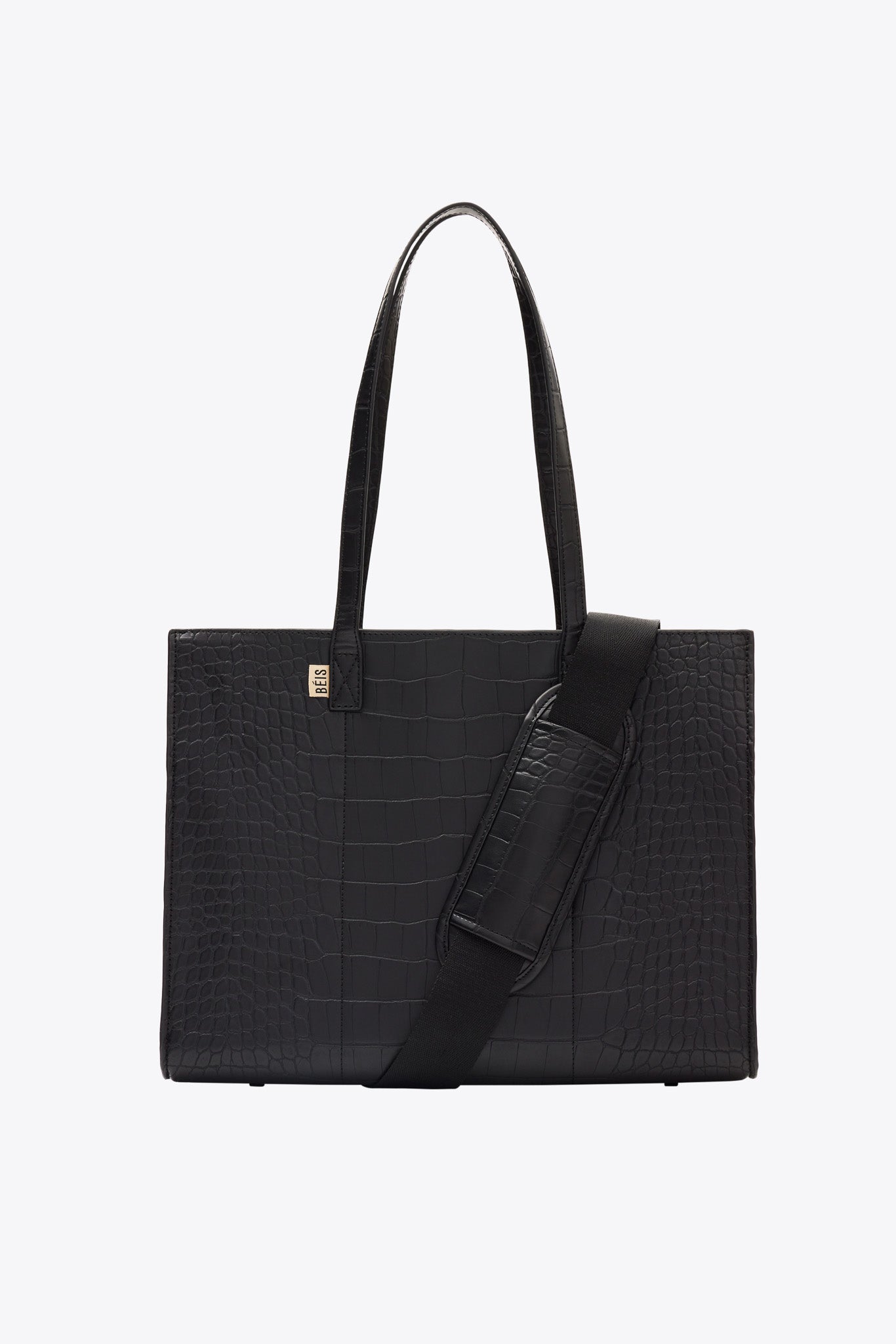 BEIS324653-WorkTote-BlackCroc-Product-Front_1826